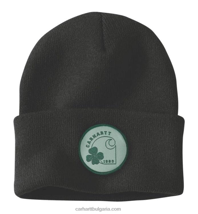 XD68N81 мъже плетена шапка с петна черен Carhartt