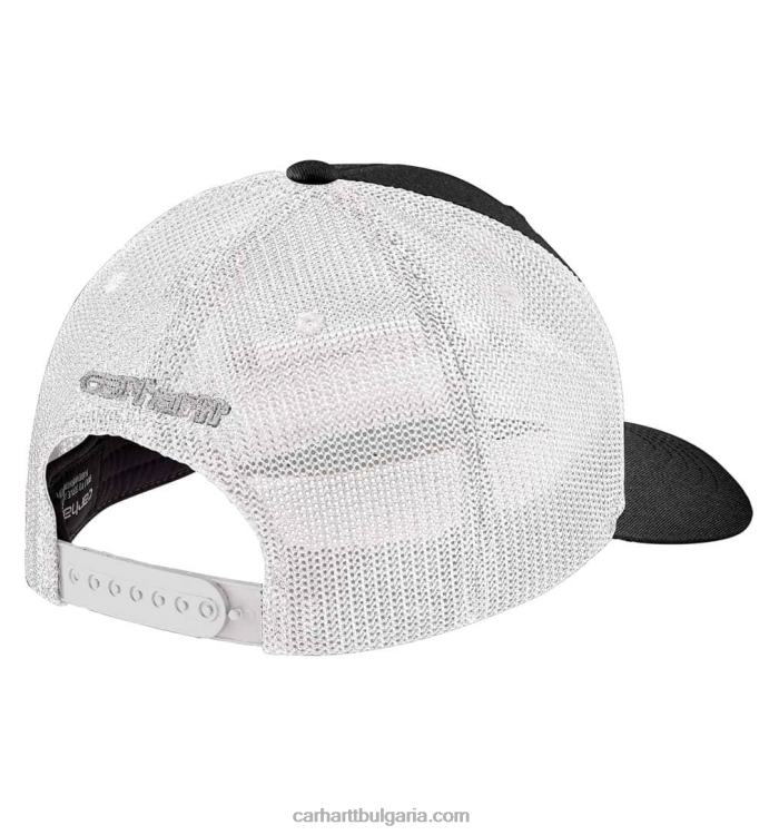 XD68N87 мъже здрава капачка с кръпка с лого от мрежест кепър черни туйки Carhartt