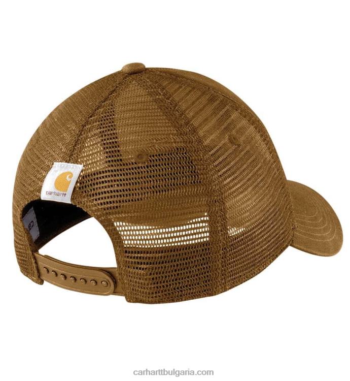 XD68N88 мъже платнена мрежеста шапка с графично лого асфалтово черно Carhartt