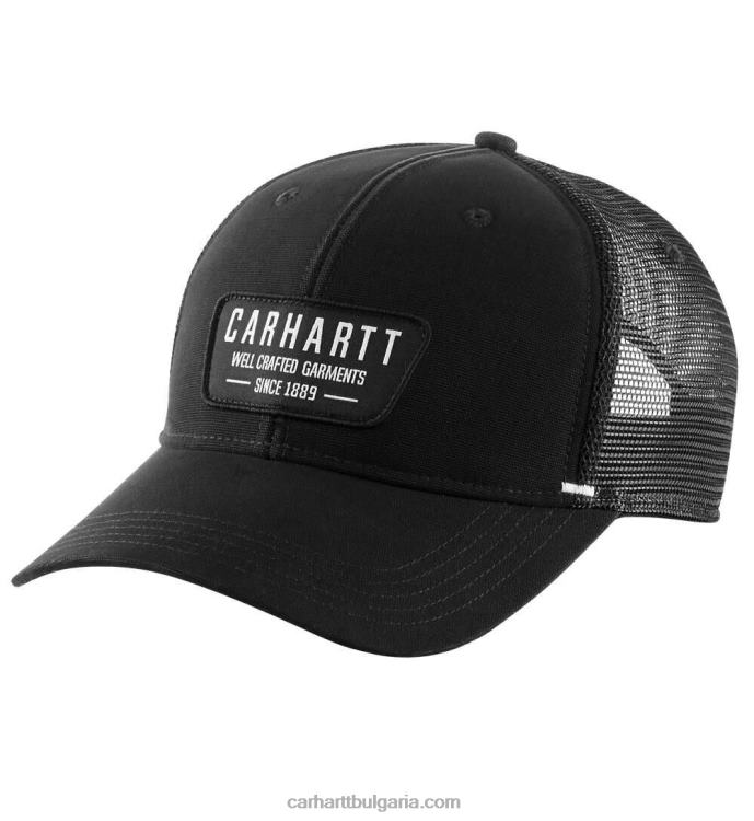 XD68N90 мъже платнена мрежеста шапка с кръпка черен Carhartt