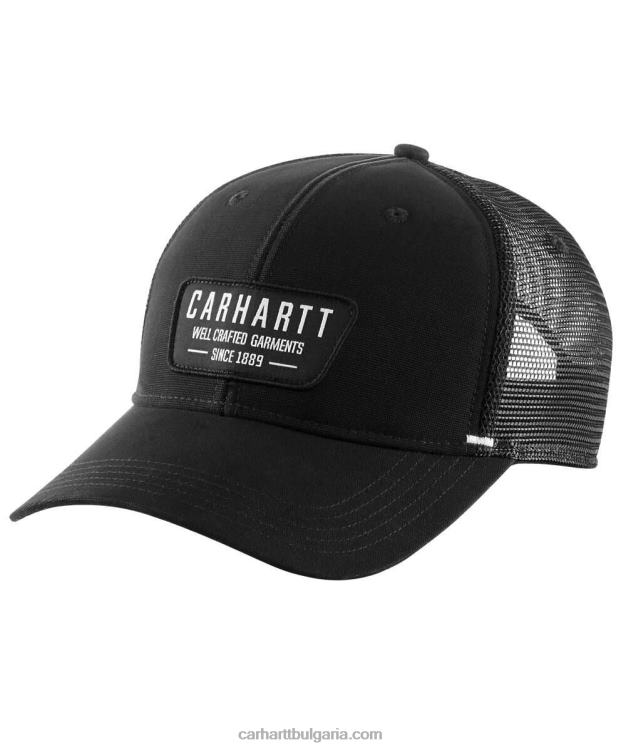 XD68N90 мъже платнена мрежеста шапка с кръпка черен Carhartt