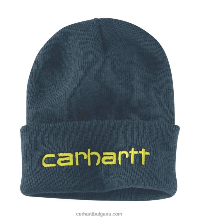 XD68N99 мъже плетена шапка с маншети с изолирано лого черен Carhartt