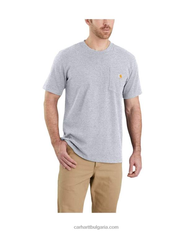 XD68N116 мъже спокойна тежка тениска с къс ръкав k87 с джоб алпийски син хедър Carhartt