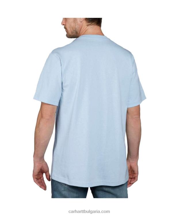XD68N116 мъже спокойна тежка тениска с къс ръкав k87 с джоб алпийски син хедър Carhartt