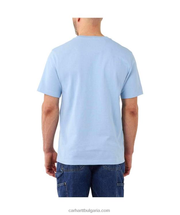 XD68N116 мъже спокойна тежка тениска с къс ръкав k87 с джоб алпийски син хедър Carhartt