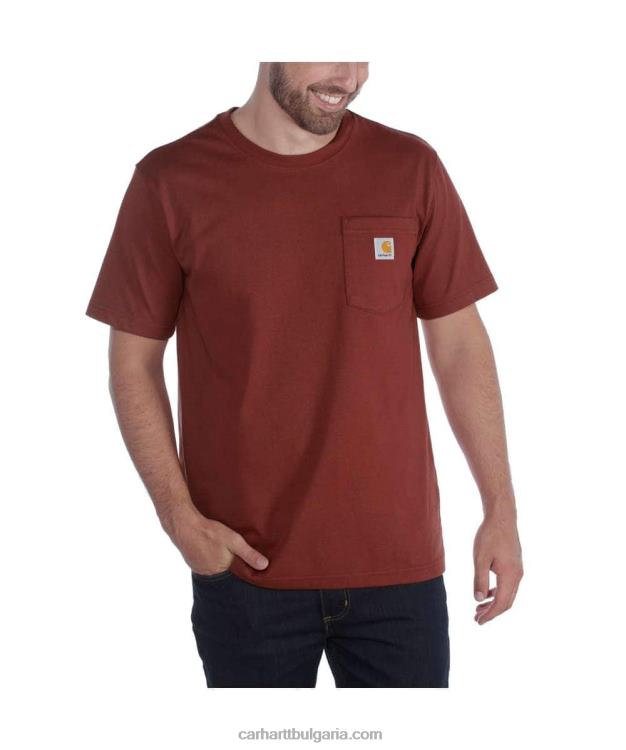 XD68N116 мъже спокойна тежка тениска с къс ръкав k87 с джоб алпийски син хедър Carhartt
