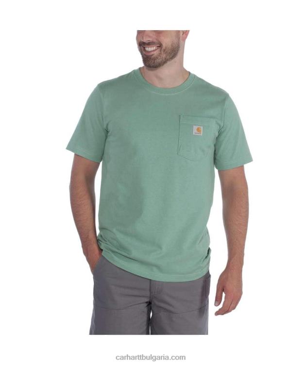 XD68N116 мъже спокойна тежка тениска с къс ръкав k87 с джоб алпийски син хедър Carhartt