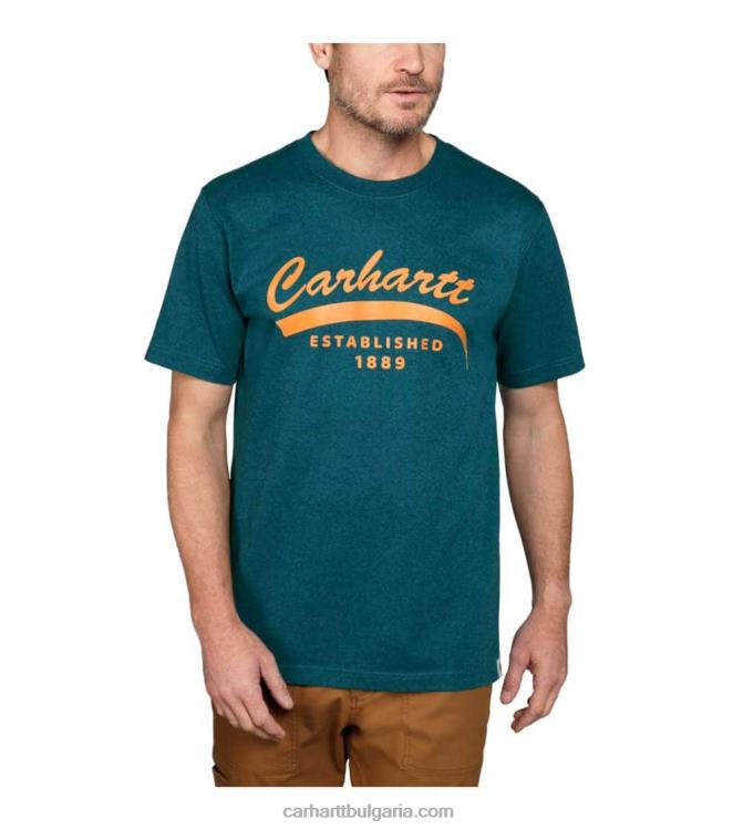 XD68N118 мъже спокойна тежка тениска с къс ръкав с графики черен Carhartt