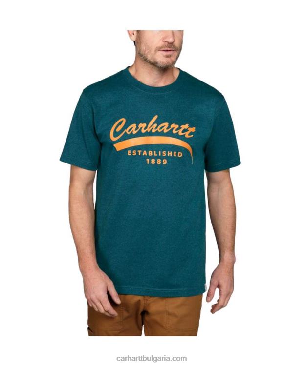 XD68N118 мъже спокойна тежка тениска с къс ръкав с графики черен Carhartt