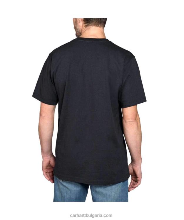 XD68N118 мъже спокойна тежка тениска с къс ръкав с графики черен Carhartt