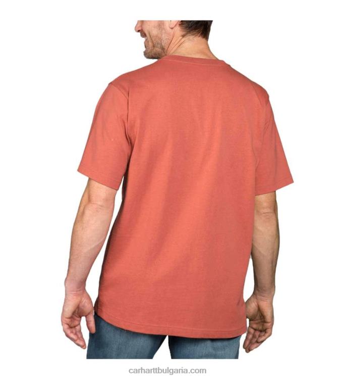 XD68N121 мъже спокойна тежка тениска с къс ръкав и графично лого военноморски флот Carhartt