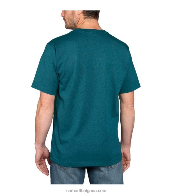 XD68N122 мъже спокойна тежка тениска с къс ръкав и графично лого карбон хедър Carhartt