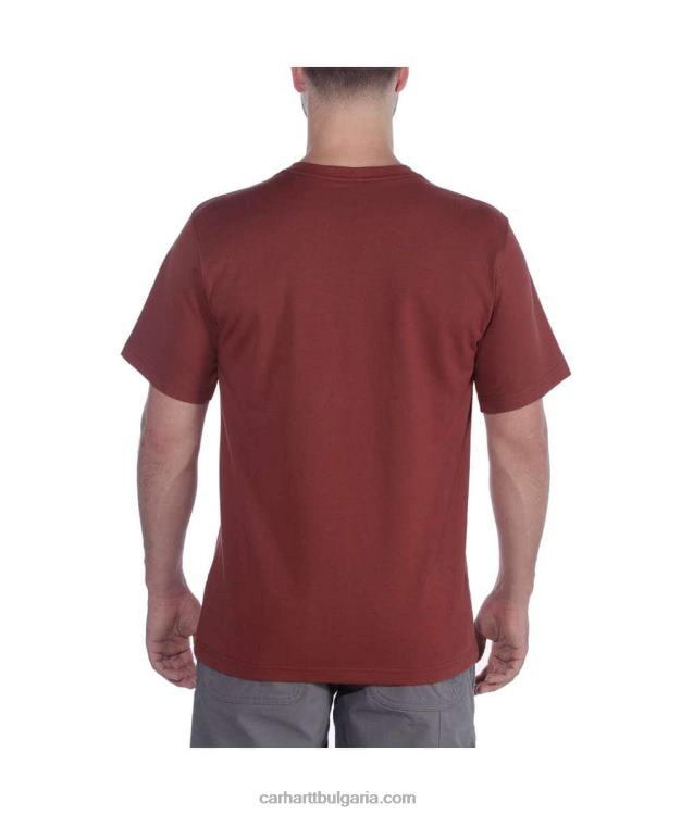 XD68N127 мъже спокойна тежка тениска с къс ръкав и графично лого алпийски син хедър Carhartt
