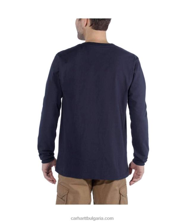 XD68N128 мъже спокойна тежка тениска с дълъг ръкав и графично лого черен Carhartt