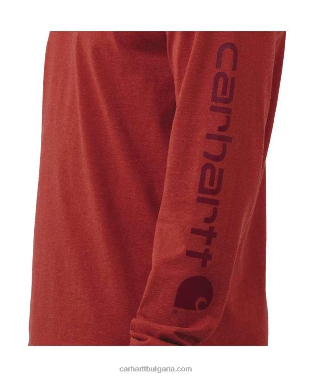 XD68N130 мъже спокойна тежка тениска с дълъг ръкав с лого и графичен ръкав черен Carhartt