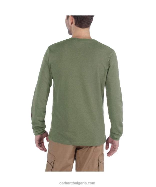 XD68N130 мъже спокойна тежка тениска с дълъг ръкав с лого и графичен ръкав черен Carhartt