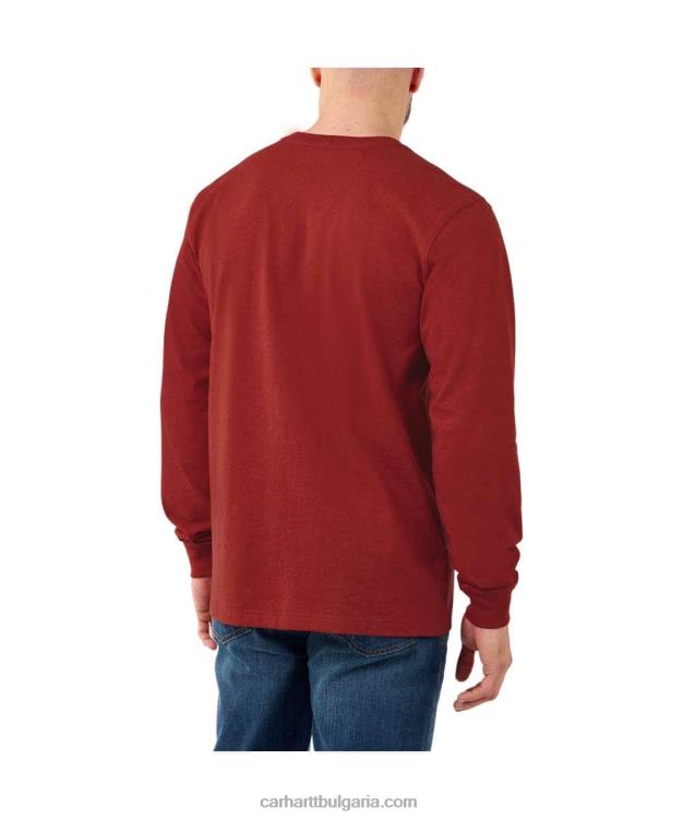 XD68N130 мъже спокойна тежка тениска с дълъг ръкав с лого и графичен ръкав черен Carhartt