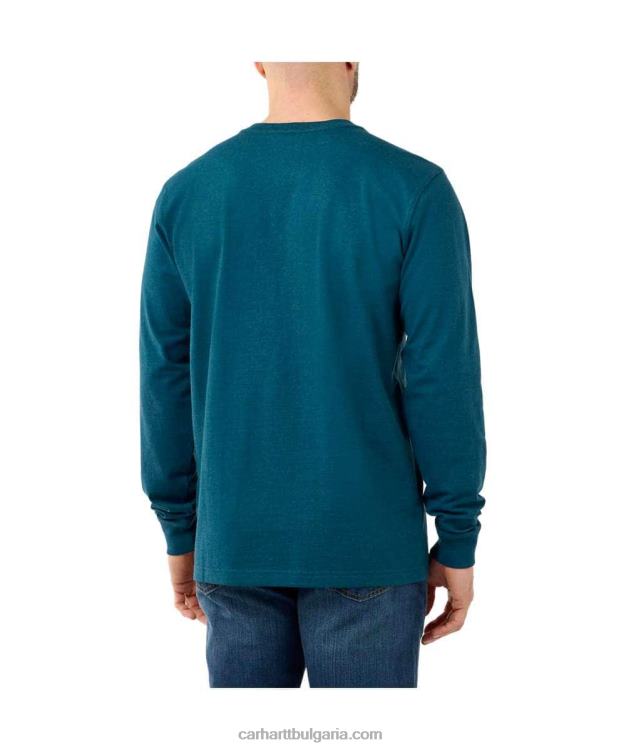 XD68N130 мъже спокойна тежка тениска с дълъг ръкав с лого и графичен ръкав черен Carhartt