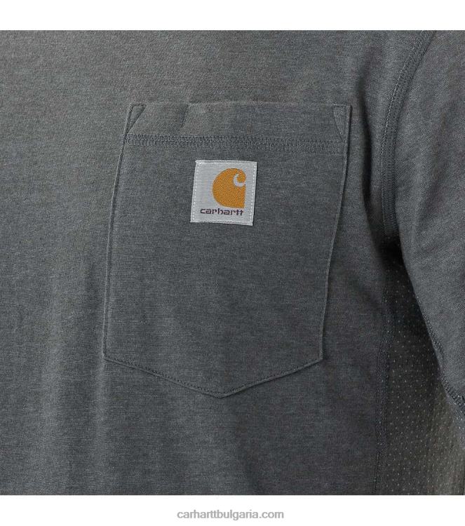 XD68N132 мъже принудително спокойна тениска със среден размер с дълъг ръкав и джоб босилек хедър Carhartt