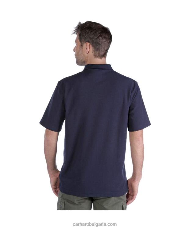 XD68N137 мъже свободно кроящо поло с джоб с къс ръкав черен Carhartt