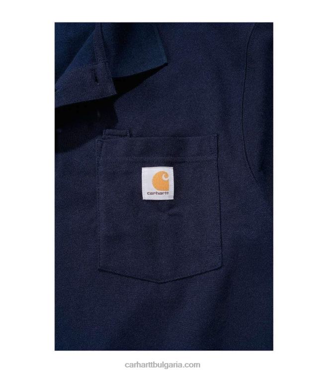 XD68N137 мъже свободно кроящо поло с джоб с къс ръкав черен Carhartt