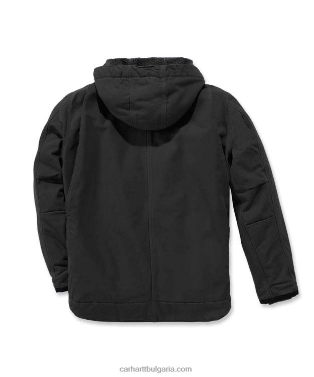 XD68N14 мъже удобно изпрано яке с подплата от патешки шерпи черен Carhartt