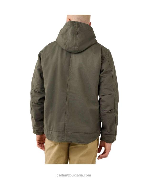 XD68N14 мъже удобно изпрано яке с подплата от патешки шерпи черен Carhartt