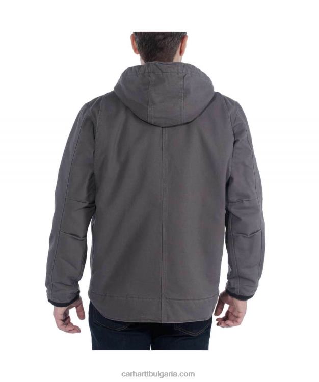 XD68N14 мъже удобно изпрано яке с подплата от патешки шерпи черен Carhartt