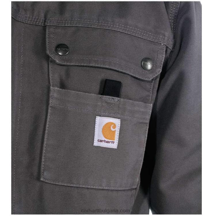 XD68N14 мъже удобно изпрано яке с подплата от патешки шерпи черен Carhartt