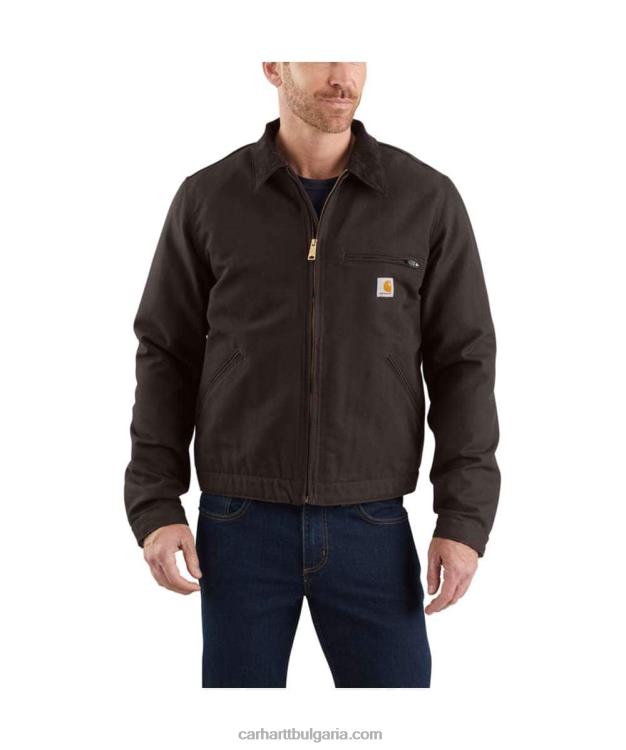 XD68N17 мъже спокойна кройка детройт яке с подплатено одеяло черен Carhartt