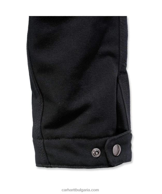 XD68N17 мъже спокойна кройка детройт яке с подплатено одеяло черен Carhartt