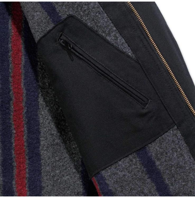 XD68N17 мъже спокойна кройка детройт яке с подплатено одеяло черен Carhartt