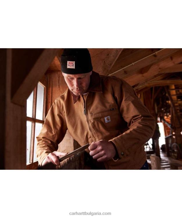 XD68N17 мъже спокойна кройка детройт яке с подплатено одеяло черен Carhartt