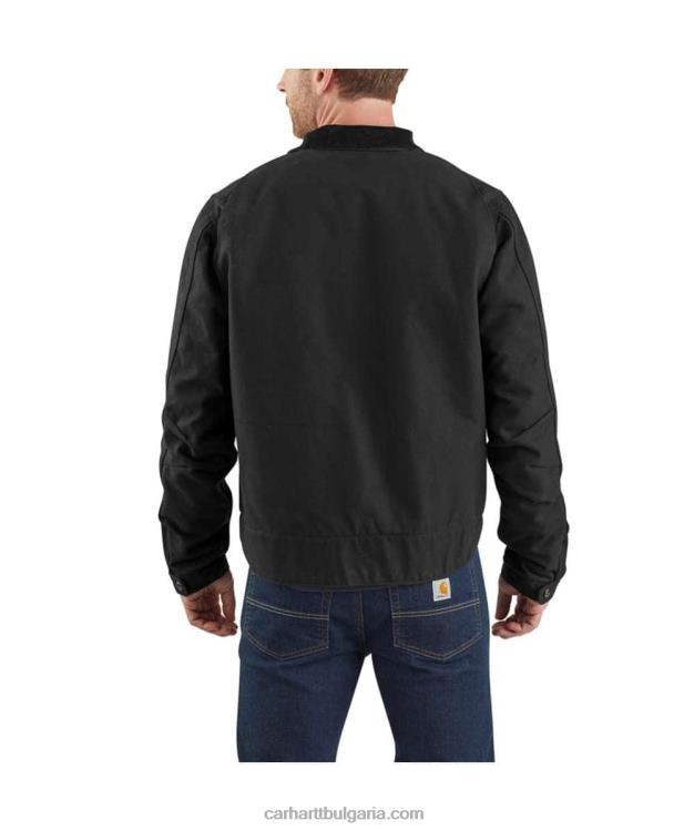 XD68N17 мъже спокойна кройка детройт яке с подплатено одеяло черен Carhartt