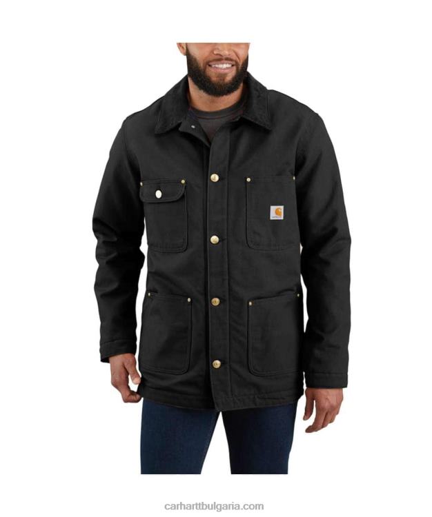 XD68N19 мъже свободно кроящо твърдо палто с патешко одеяло черен Carhartt