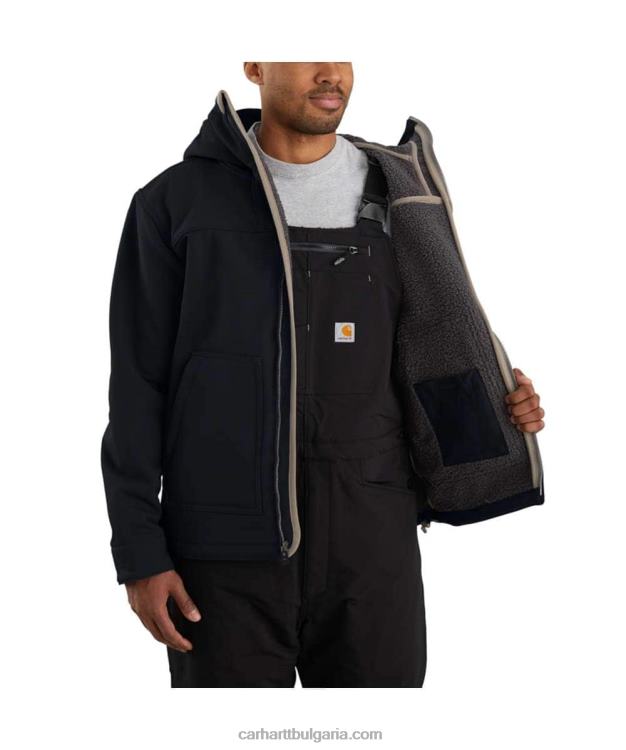 XD68N20 мъже super dux спокойна кройка активен жак с подплата от шерпа черен Carhartt