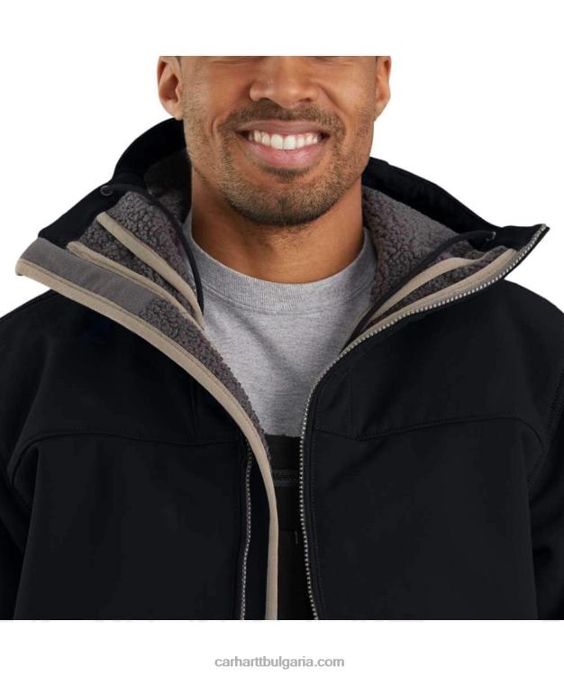 XD68N20 мъже super dux спокойна кройка активен жак с подплата от шерпа черен Carhartt