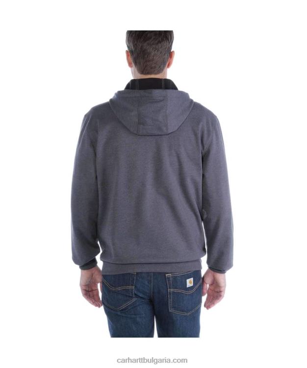 XD68N27 мъже суитчър със средна кройка wind fighter със спокойна кройка и пълен цип черен Carhartt