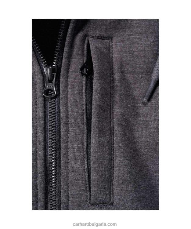 XD68N27 мъже суитчър със средна кройка wind fighter със спокойна кройка и пълен цип черен Carhartt