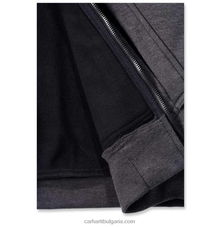 XD68N27 мъже суитчър със средна кройка wind fighter със спокойна кройка и пълен цип черен Carhartt