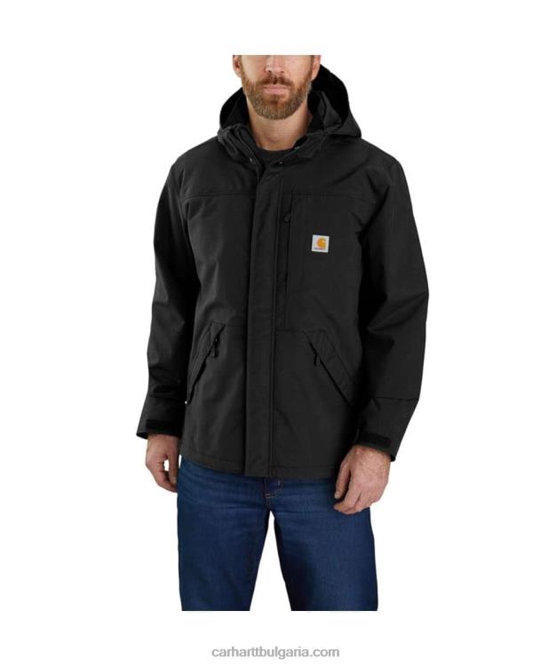 XD68N29 мъже storm defender свободно кроящо тежко яке черен Carhartt