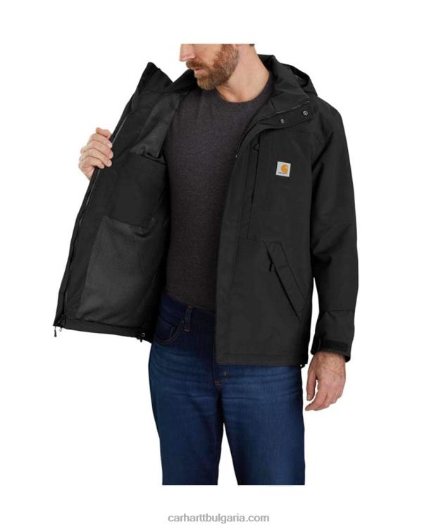 XD68N29 мъже storm defender свободно кроящо тежко яке черен Carhartt
