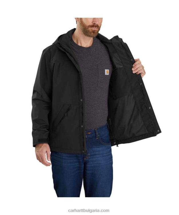 XD68N29 мъже storm defender свободно кроящо тежко яке черен Carhartt