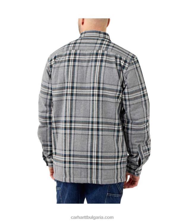 XD68N31 мъже спокойна фланелена фланелена риза с подплата от шерпа jac асфалт Carhartt