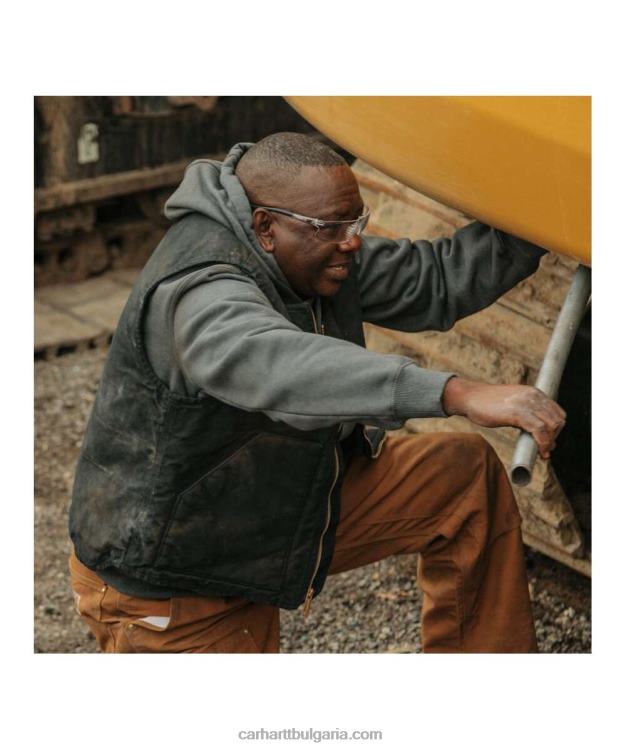 XD68N105 мъже спокойна жилетка с твърда изолирана ребра яка черен Carhartt